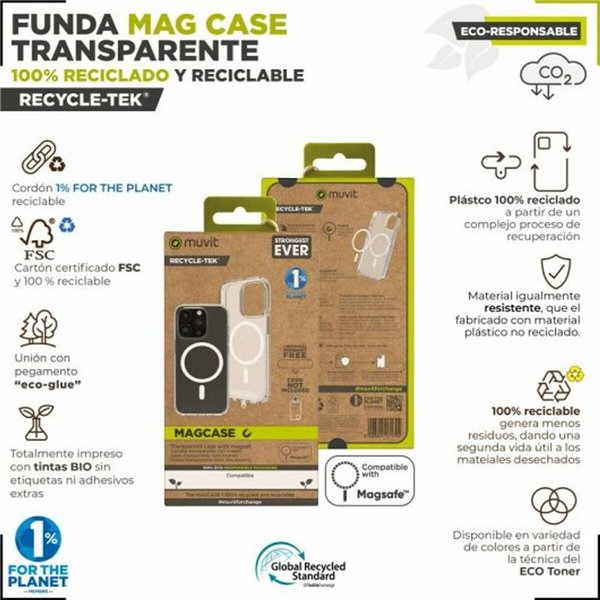 Pārvietojams Pārsegs Muvit iPhone 15 Plus Clear iPhone 15 Plus