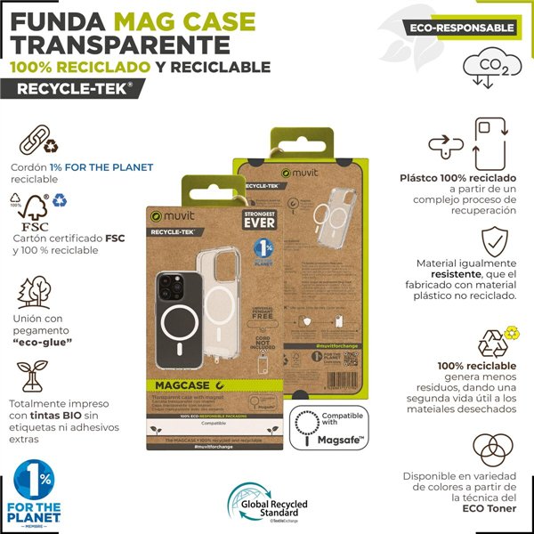 Pārvietojams Pārsegs Muvit iPhone 15 Plus Clear iPhone 15 Plus