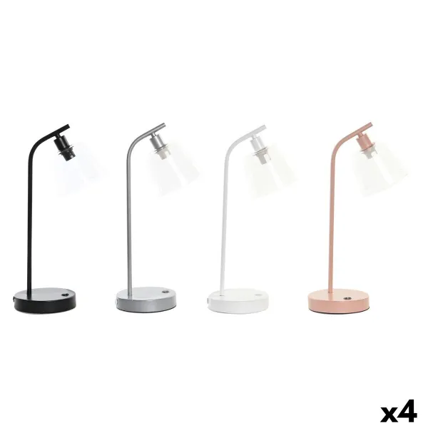 Stalinė lempa DKD Home Decor 22 x 15 x 46 cm Stiklas Sidabras Juoda Pilka Rožinė Metalinis Balta 220 V 40 W 25 W 4 Dalys