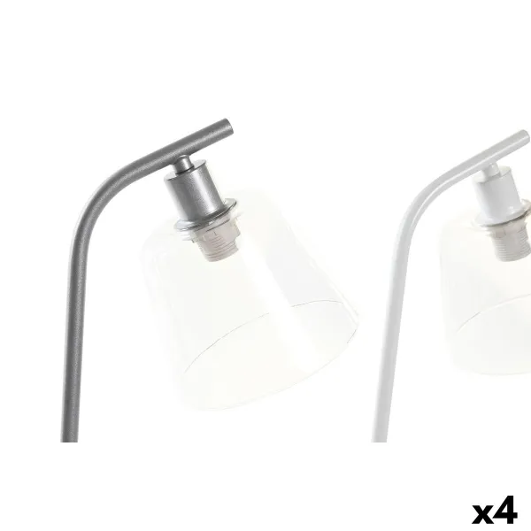 Desk lamp DKD Home Decor 22 x 15 x 46 cm Crystal Silver Black Grey Pink Metal White 220 V 40 W 25 W 4 Pieces