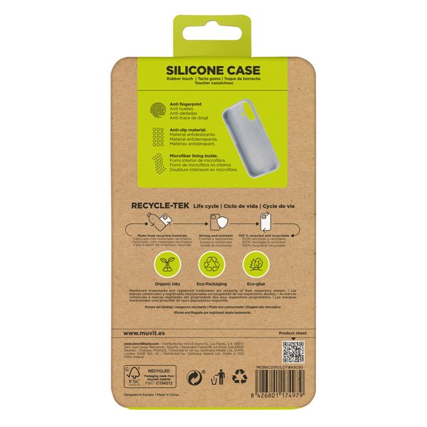 Mobiliojo telefono dėklas Muvit for Change iPhone 16 Mėlyna