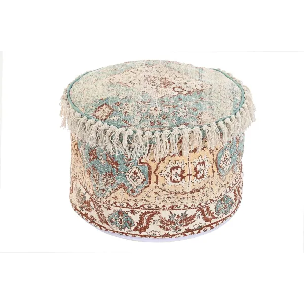 Tyyny DKD Home Decor Lattia 46 x 46 x 37 cm Ruskea Vihreä Keltainen Arabi 45 x 45 x 35 cm Hapsu