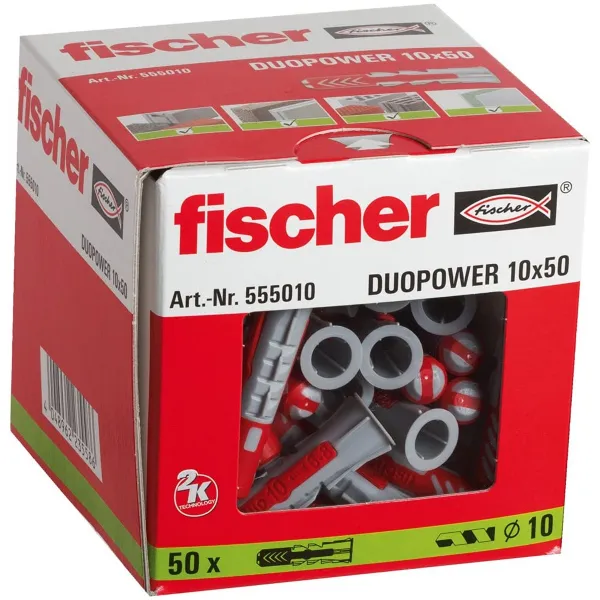 Studs Fischer Duopower 555010 50 Pieces 10 x 50 mm