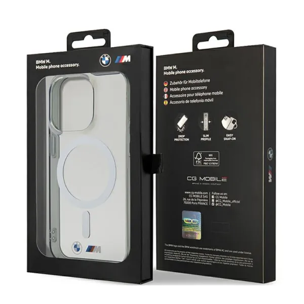 BMW Silver Ring MagSafe - Case for iPhone 14 Pro (Transparent)