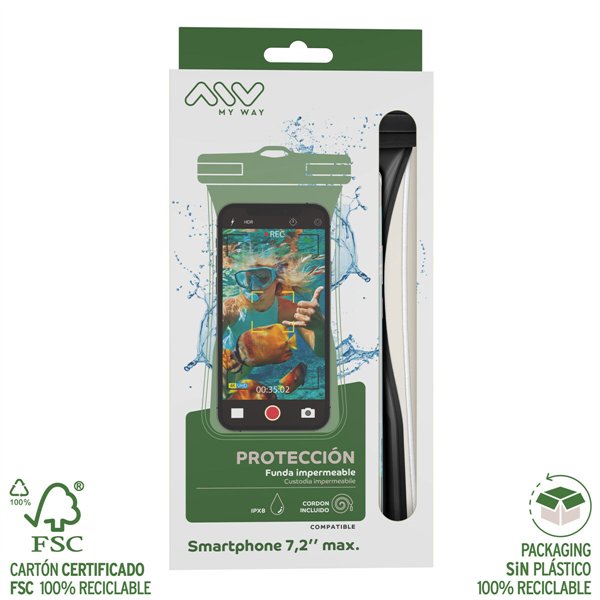 Vandeniui atsparus dėklas Myway Floating Juoda Universalus 7,2" (7")