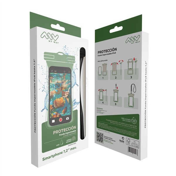 Vandeniui atsparus dėklas Myway Floating Juoda Universalus 7,2" (7")