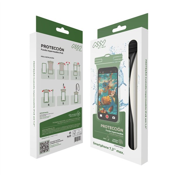 Vandeniui atsparus dėklas Myway Floating Juoda Universalus 7,2" (7")