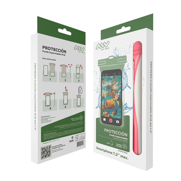 Vandeniui atsparus dėklas Myway Floating Rožinė Universalus 7,2" (7")