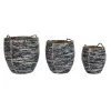 Набор корзин DKD Home Decor Белый Чёрный 56 x 56 x 60 cm 52 x 52 x 60 cm Пластик (3 Предметы)