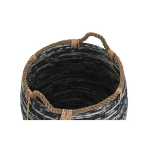 Набор корзин DKD Home Decor Белый Чёрный 56 x 56 x 60 cm 52 x 52 x 60 cm Пластик (3 Предметы)