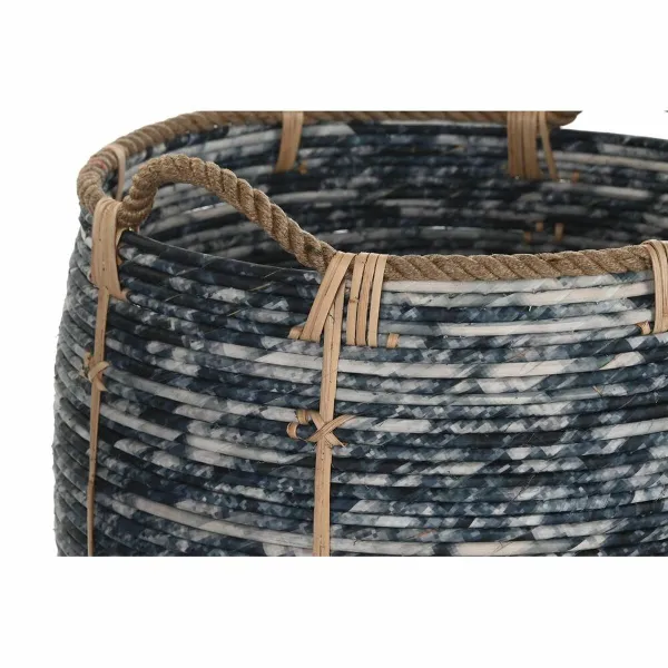 Набор корзин DKD Home Decor Белый Чёрный 56 x 56 x 60 cm 52 x 52 x 60 cm Пластик (3 Предметы)