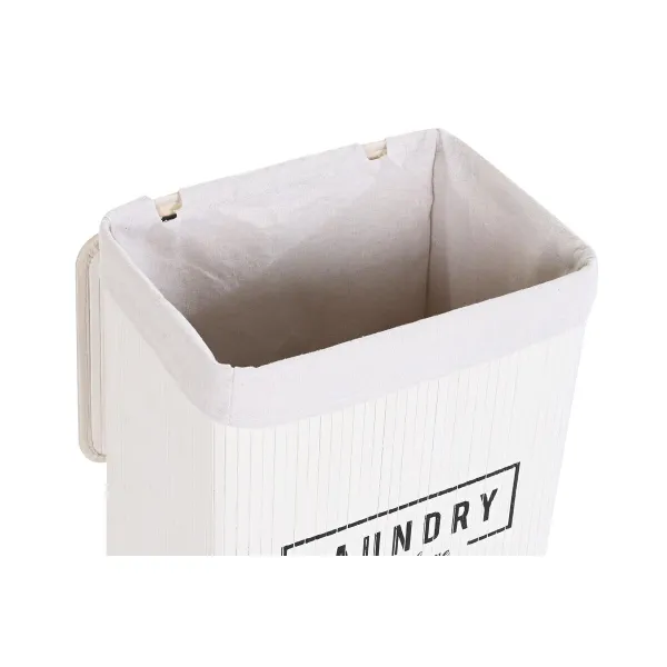 Set of Baskets DKD Home Decor White Bamboo 40 x 30 x 46 cm 5 Pieces