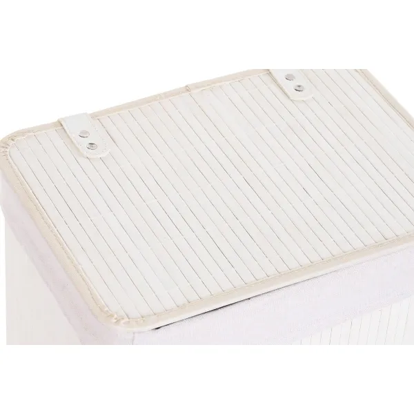 Krepšių rinkinys DKD Home Decor Balta Bambukas 40 x 30 x 46 cm 5 Dalys