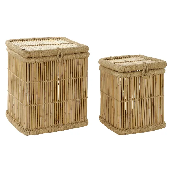 Grozu komplekts DKD Home Decor Dabisks Bambuss Virve (2 Daudzums)