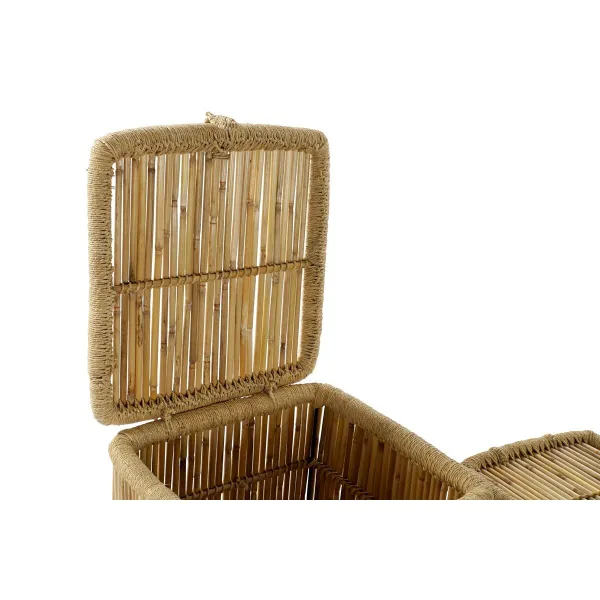 Korisetti DKD Home Decor Luonnollinen Bambu Köysi (2 Kappaletta)