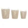 Korisetti DKD Home Decor Beige Metalli 42 x 42 x 51 cm 3 Kappaletta