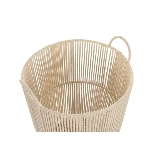 Korisetti DKD Home Decor Beige Metalli 42 x 42 x 51 cm 3 Kappaletta