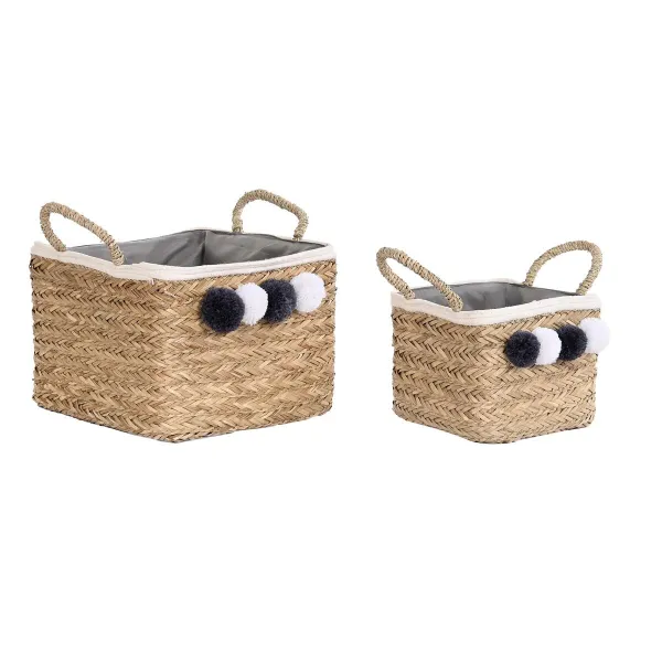 Grozs DKD Home Decor Dabīgā Šķiedra Dekoratīvi pušķi 33 x 33 x 25 cm