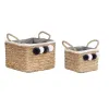 Korisetti DKD Home Decor Luonnonkuitu Pompomit 33 x 33 x 25 cm