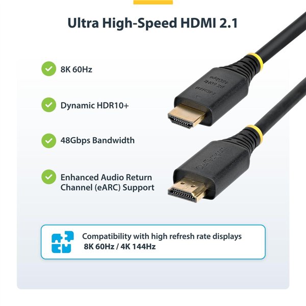 Кабель HDMI Startech HDMI21-CBL-8K60-5M Чёрный 5 m