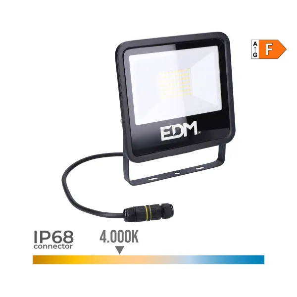 Valonheitin/projektorivalo EDM 70408 Musta F 50 W (4000 K)