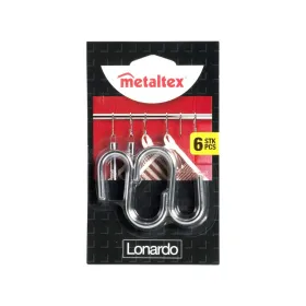 Kabliukas pakabinti Metaltex Lonardo Chromuotas Metalinis 6,5 cm 6 Dalys