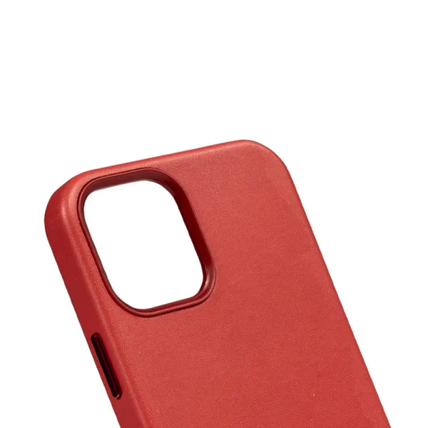 Crong Essential Cover Magnetic - iPhone 12 / iPhone 12 Pro MagSafe Leather Case (Red)