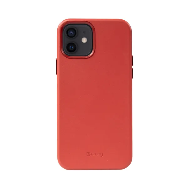 Crong Essential Cover Magnetic - iPhone 12 / iPhone 12 Pro MagSafe Leather Case (Red)