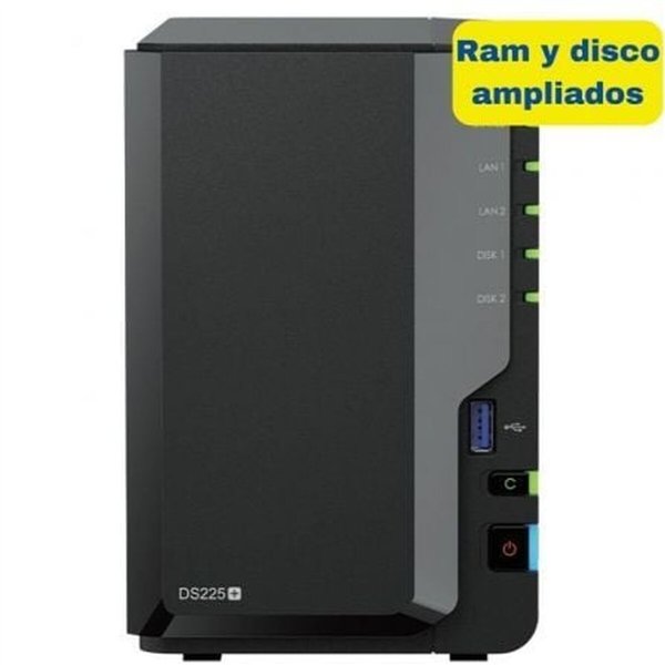 NAS tinklinė saugykla Synology DS225+/6G 8TB Juoda Intel Celeron