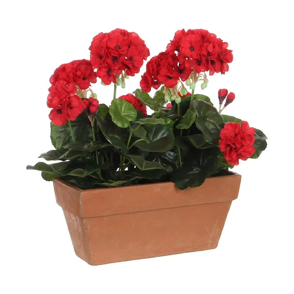Dekoratīvs Augs Mica Decorations Keramika Sarkans PVC (29 x 13 x 40 cm)