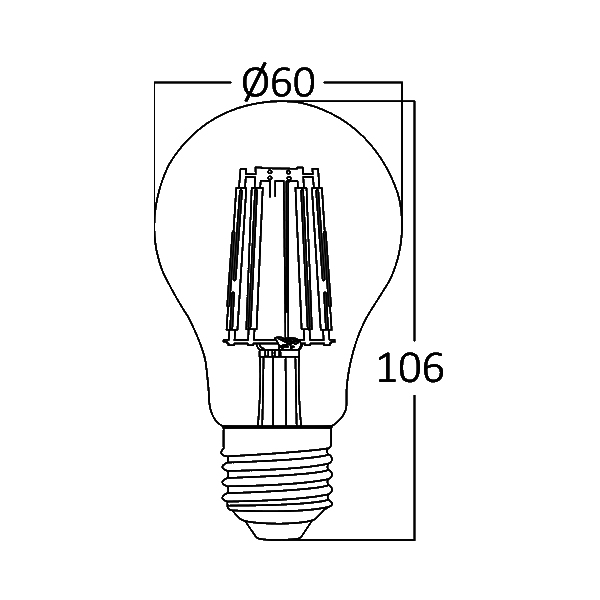 BRY-ADVANCE-7W-E27-A60-CLR-3000K-LED BULB