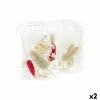 Žvakidė DKD Home Decor Rusvai gelsva Kaštoninė Aliuminis Stiklas 8 x 8 x 11 cm Džiovinta gėlė (2 vnt.) (2 Dalys)