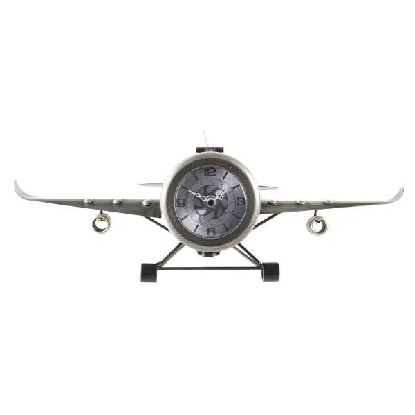 Настольные часы DKD Home Decor Позолоченный Серебристый Самолет (2 штук)