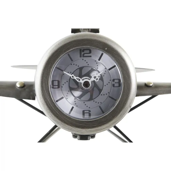 Настольные часы DKD Home Decor Позолоченный Серебристый Самолет (2 штук)
