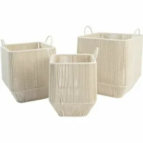 Набор корзин DKD Home Decor Бежевый Металл (3 Предметы)