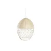 Pakabinamas apšvietimas DKD Home Decor Metalinis Balta Šviesiai rudas Rotangas 50 W (30 x 30 x 38 cm)