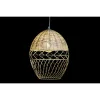 Kattolamppu DKD Home Decor Metalli Valkoinen Vaaleanruskea Rottinki 50 W (30 x 30 x 38 cm)