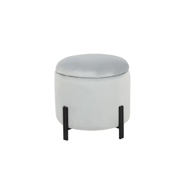 подставка для ног DKD Home Decor Серый Металл полиэстер (42 x 42 x 42 cm)