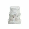 Setti pinottavia järjestelylaatikoita DKD Home Decor Beige Vihreä Kartonki (37,5 x 37,5 x 18 cm)