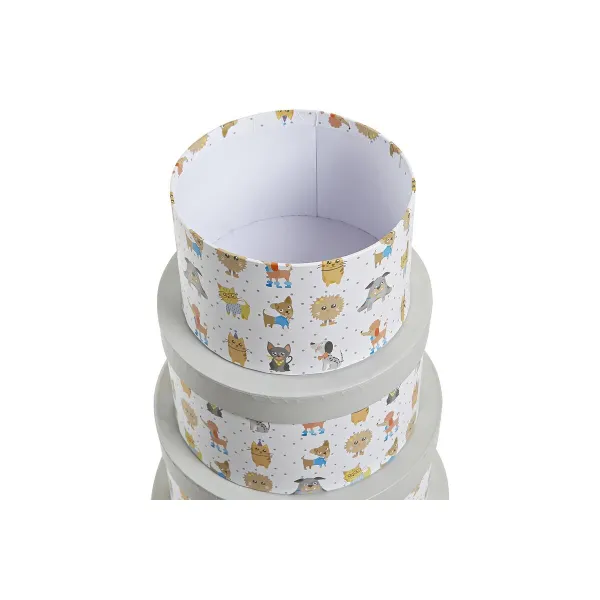 Daudzfunkcionāla Kaste DKD Home Decor Balts Bērnu Daudzkrāsains Цветы Kartons (37,5 x 37,5 x 18 cm)