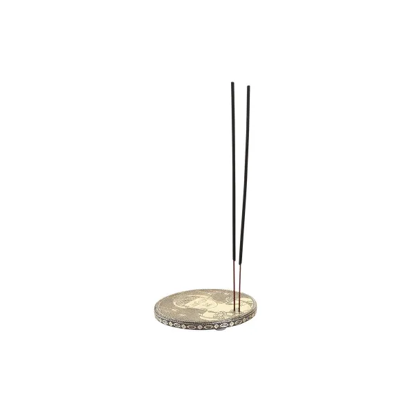 Eteeristen öljyjen poltin DKD Home Decor Puu Alumiini Buddha Arabi Ø 10 cm