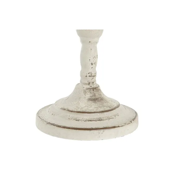Svečturis DKD Home Decor Metāls Balts 13 x 13 x 25 cm