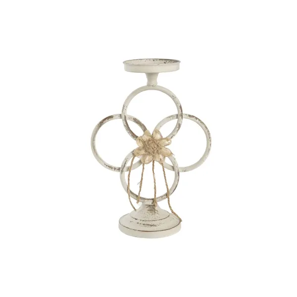 Подсвечник DKD Home Decor 24 x 13 x 34 cm Металл Белый