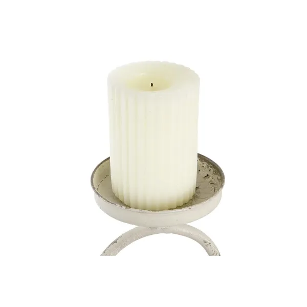 Svečturis DKD Home Decor 24 x 13 x 34 cm Metāls Balts
