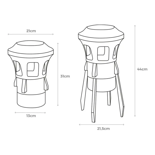 Pret Odu Lampa EDM 06510 Melns 7 W 21,5 x 44 cm