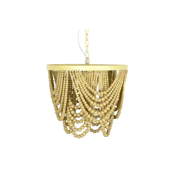 Kattolamppu DKD Home Decor Metalli Ruskea Keltainen 50 W Puu MDF (35 x 35 x 95 cm)