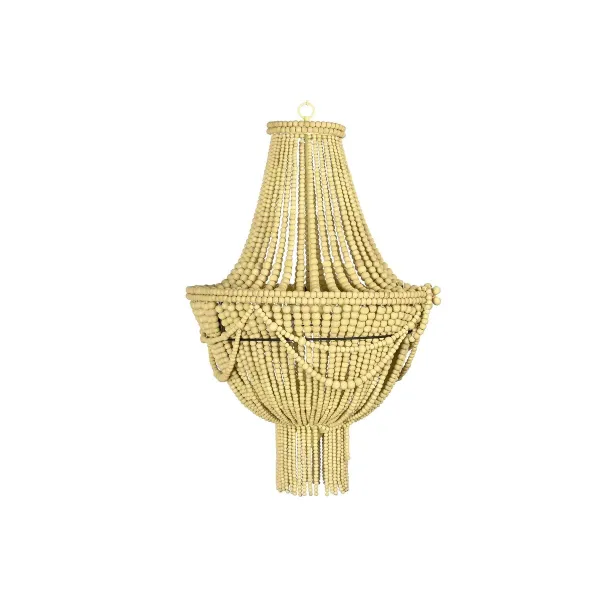 Pakabinamas apšvietimas DKD Home Decor Geltona Ruda Metalinis Medžio MDF 40 W 50 x 50 x 73 cm
