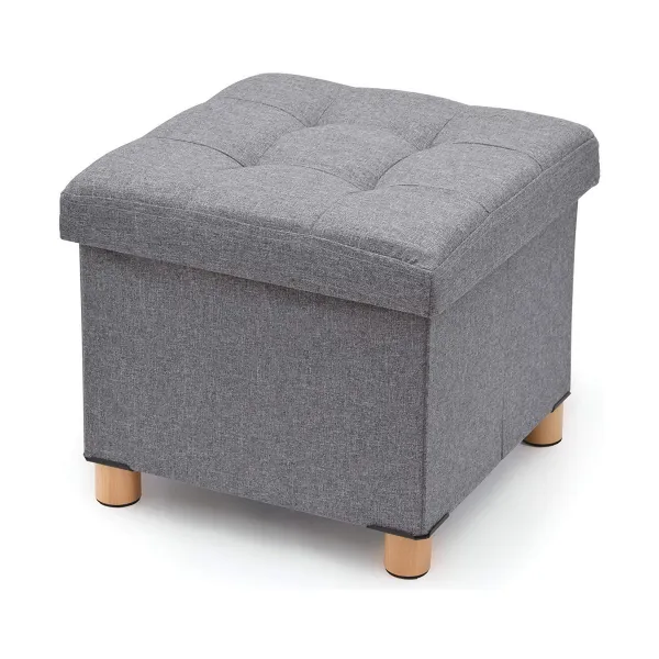 Пуф Domopak Living Серый 38 x 38 x 34 cm полиэстер