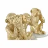 Декоративная фигура DKD Home Decor Белый Позолоченный Тропический Обезьяны 10,5 x 10,5 x 18,5 cm (3 Предметы)