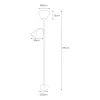Lattialamppu EDM 30010 Boston Hopeinen 60 W 220-240 V 176 cm